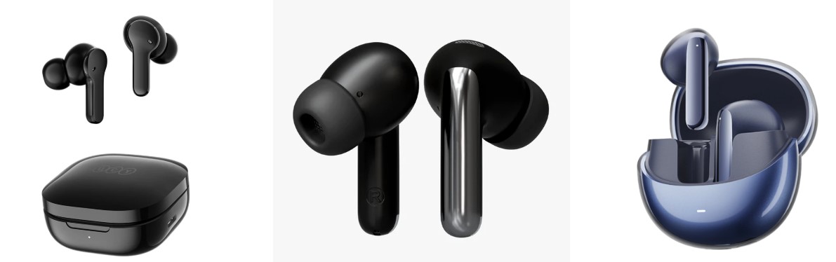 QCY T13X HT08 HT10 비교 제품 사진